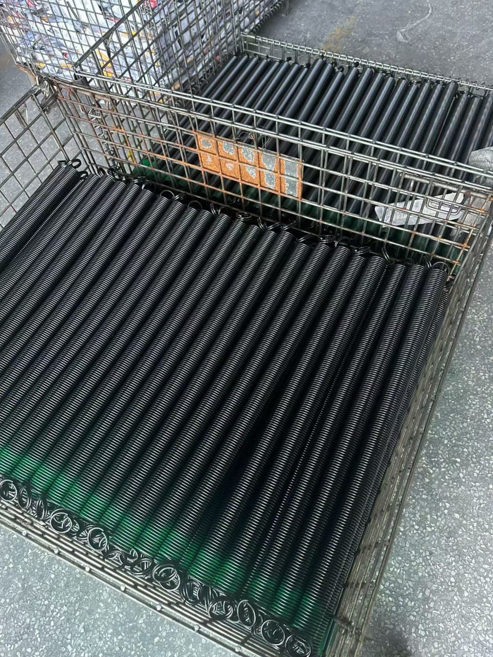 E-coated torsion springs close-up view